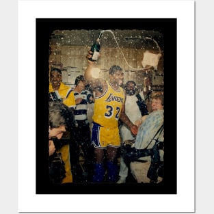 Magic Johnson in Celebrating The 1987 NBA Championship Posters and Art